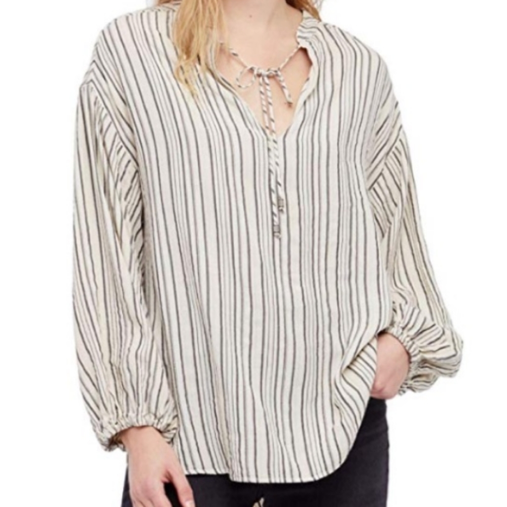 Free People striped long sleeve tunic